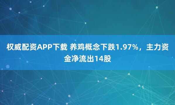 权威配资APP下载 养鸡概念下跌1.97%，主力资金净流出14股